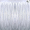Matte White Tinsel Foil Curtains Backdrop Party Decorations 2 PCS | 3.3 x 6.6 by Unknown
