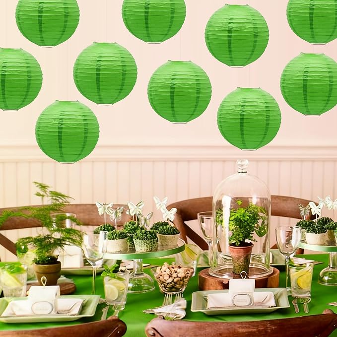 Green Paper Lanterns Decorative Hanging Chinese Ceiling Party Supplies - Image 5