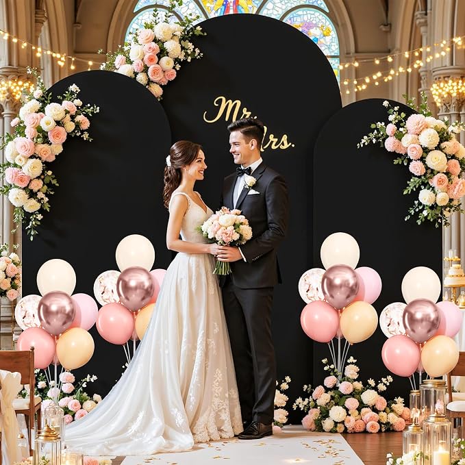 4 Sets Dusty Pink and Rose Gold Balloons Stand - Image 2