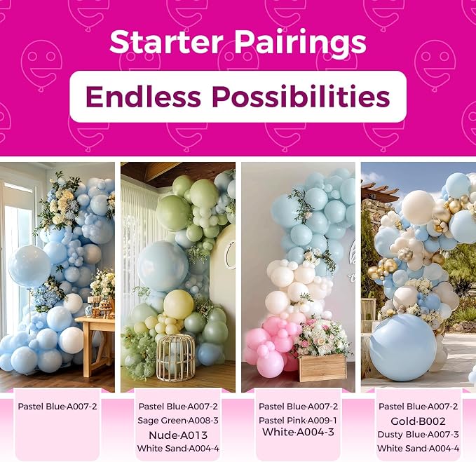 Bezente Pastel Blue Latex Matte Party Balloons 150 Pack 5 inch Small | Light - Image 4