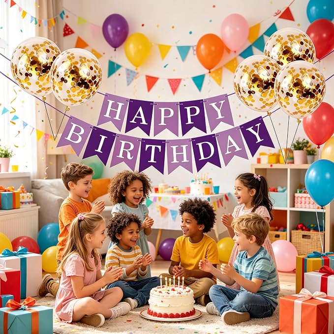 Happy Birthday Banner Sign Bunting Hanging Decorations - Image 3