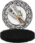 AHHFSMEI Paper Braided Round Placemats Set of 8 Natural Non-Slip Heat Resistant by AHHFSMEI