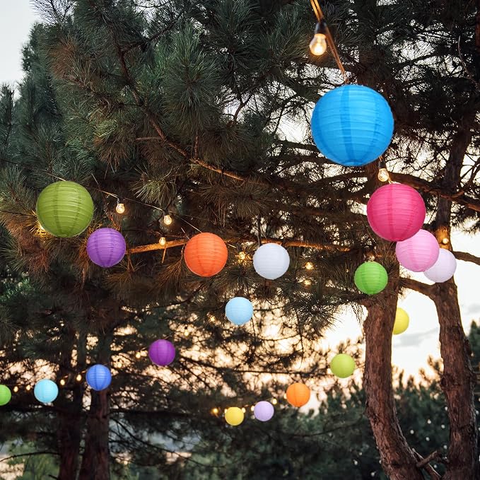 LIHAO 20PCS Colorful Paper Lanterns Party Decorations, 10 inch | Chinese - Image 6
