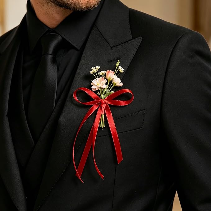 30Yards Thin Red Ribbon 3/8In for Gift Wrapping Wedding Christmas Decor | Silky - Image 6