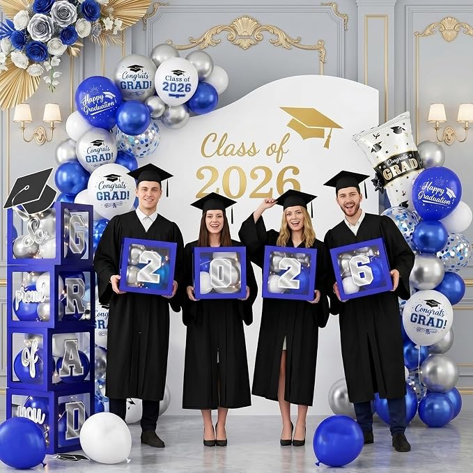 Graduation Decorations Class of 2026-Blue and Silver Graduation Party - Image 8