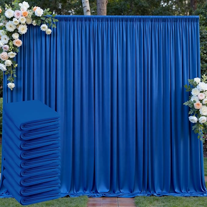 50ft x 10ft Wrinkle Free Royal Blue Backdrop Curtain by Outpain