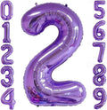 Purple 2 Balloon Number, 40 Inch Number 2 Balloon Big Purple 2 Foil Mylar by BBPOOL