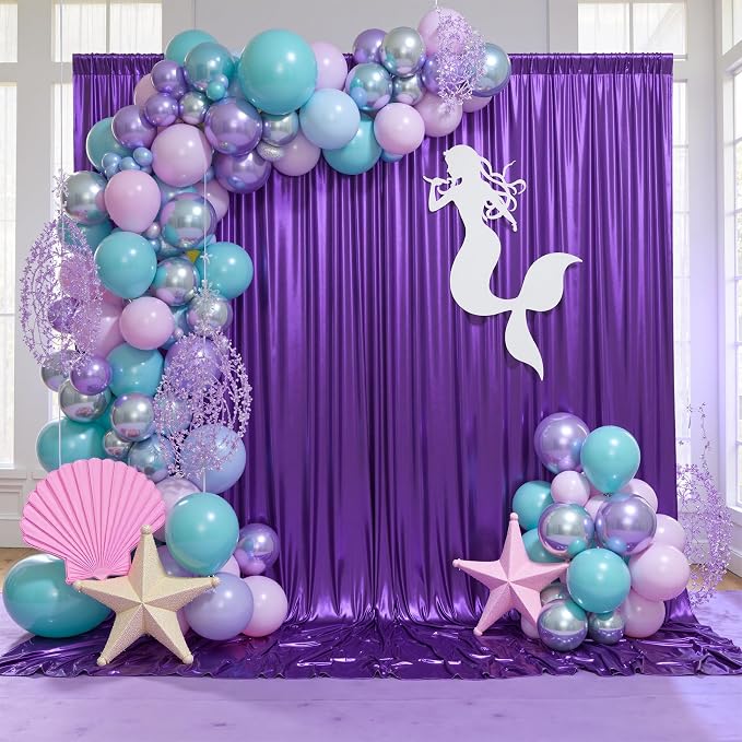 gogoparti 10x10FT Purple Sequin Backdrop Curtain - Image 3