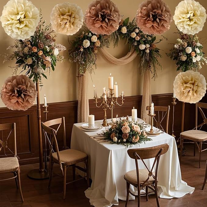We Moment Brown Tissue Paper Flowers Decorations - Image 4