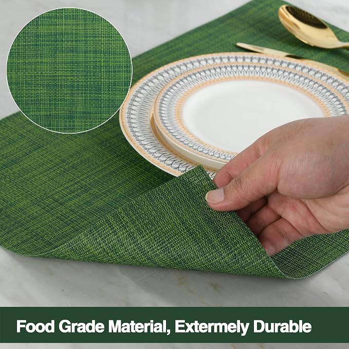 SLKQG Green Placemats Set of 6 - Image 4