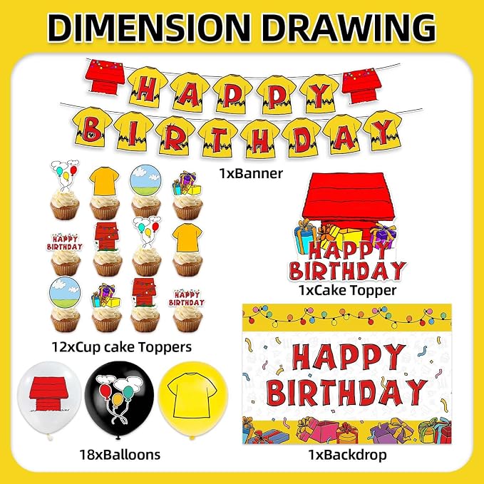 42Pack Cartoon Dog Red House Party decoration pack include Banner, Honeycomb - Image 3