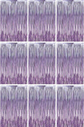 Voircoloria Light Purple Foil Fringe Backdrop Curtains, Birthday Party by Voircoloria