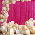 4×8FT Fuchsia Sequin Backdrop Curtain, Photography Backdrop Glitter Curtains by Pufogu