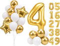 PartyWoo Number Balloons 40 Inch Gold Number 4 Kit 25pcs by PartyWoo