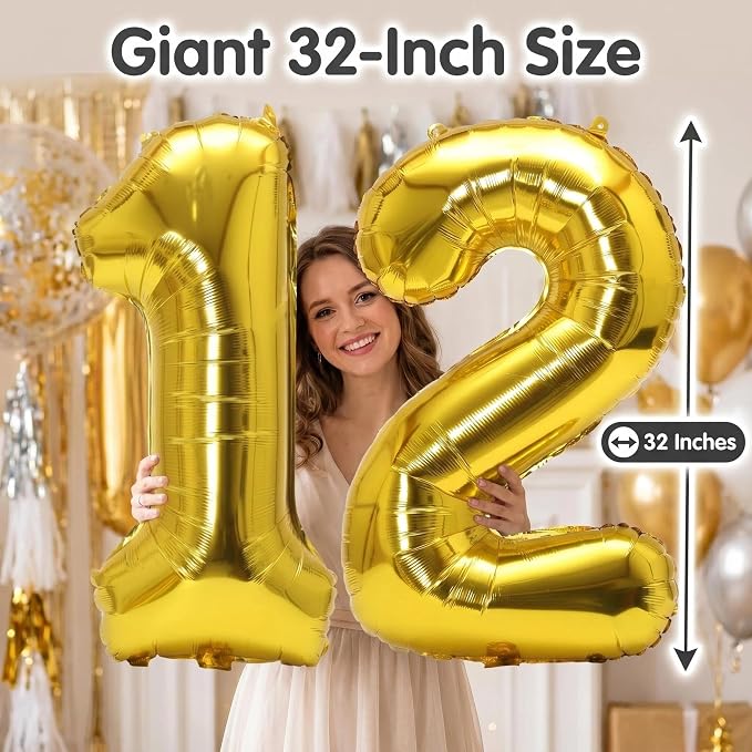 YPSelected 32 Inch Large Foil Helium Number Balloon Birthday Wedding Party 0-9 - Image 4