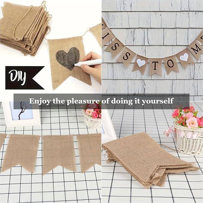 30 pcs Blank Burlap Banner Pre-Stringed - Image 7