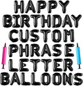 Happy Birthday Balloon Banner Custom Phrase Balloons letter 16 inch by LIOZEOKUN
