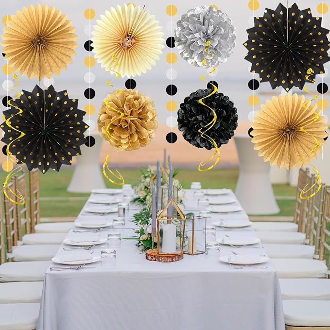 Vlipoeasn Black Gold Retirement Decorations - Image 9