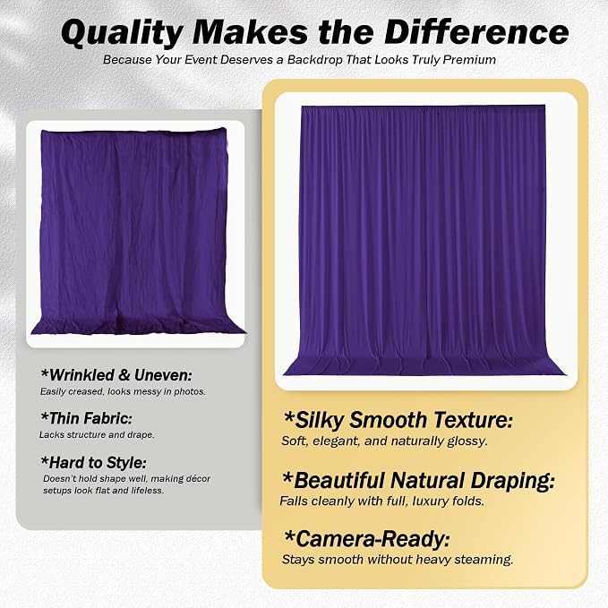 20ft×12ft Deep Purple Backdrop Curtains - Image 4