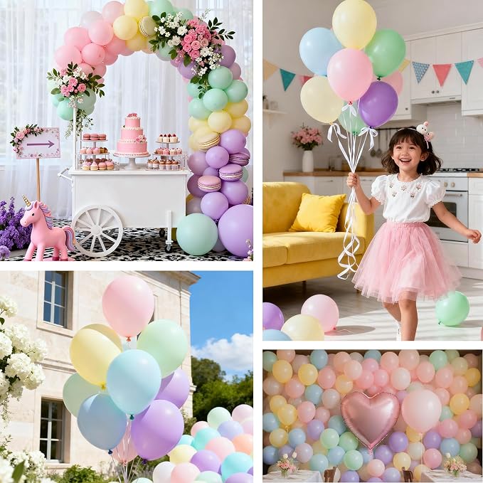 Patimate Pastel Balloons 100 Pack 12 Inch Round Macaron Color Balloons | Latex - Image 7