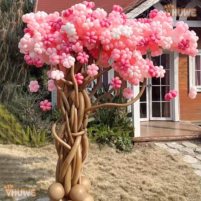 260 Balloons Pink, Thickened 100 Pack Long Balloons Twisting Skinny Magic - Image 9