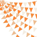 32Ft Orange Party Decorations Orange Stripe Dot Triangle Flag Fabric Banner by pinkblume