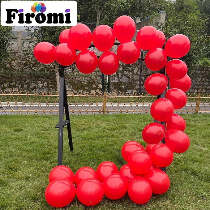 Firomi Matte Latex Red Balloons 12-inch 100 Pack | Thicken Big Helium Round Red - Image 4