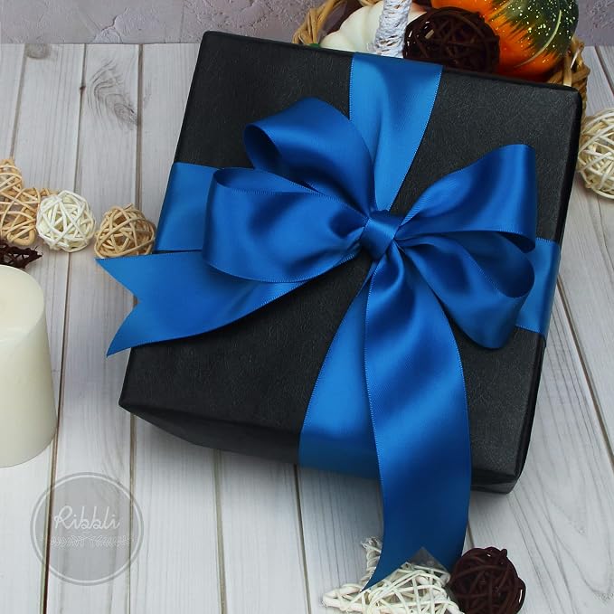 Ribbli Royal Blue Double Faced Satin Ribbon, 1-1/2” x Continuous 25 Yards - Image 3
