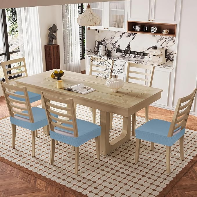 Smiry Waterproof Seat Covers for Dining Room Chairs, No Rear Covers | Stretch - Image 8