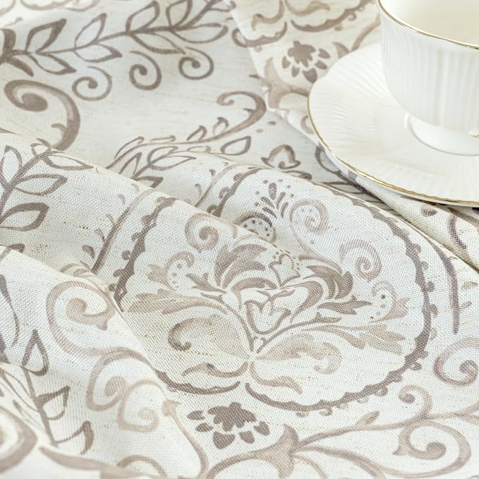 Linen Curtains 78 inch Length for Living Room, Linen Printed Curtains Grommet - Image 5