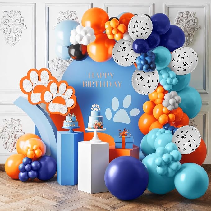 Orange Blue Beige Balloons Garland Kit - Image 6