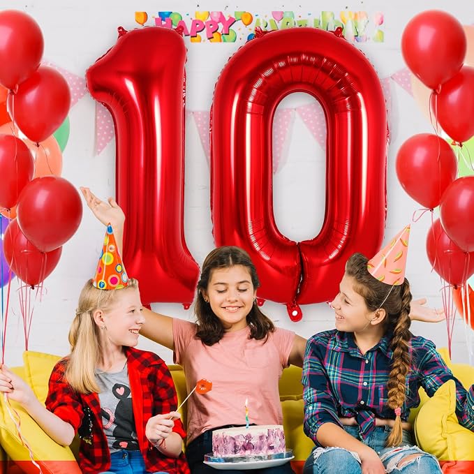 Red Number 0 Balloon 40 Inch, Big Large Foil Helium Number Balloons, Jumbo - Image 4