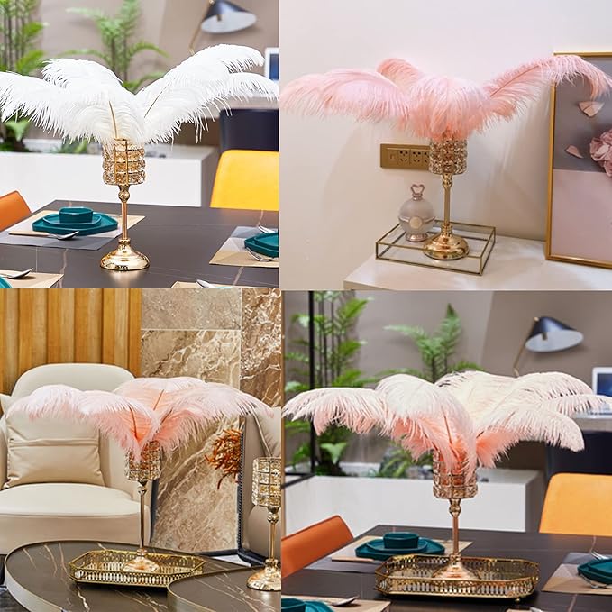 Happy Feather 16-18 inch Blackish Green Ostrich Feathers Craft for Wedding Party Centerpieces Home Decoration DIY Craft Pack of 10