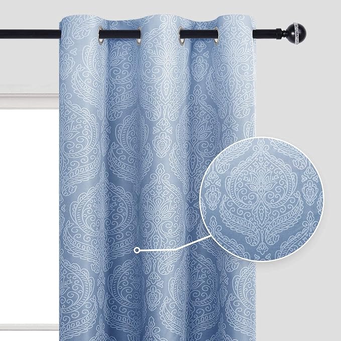 DWCN Blue Ombre Short Curtains for Kitchen - Image 2