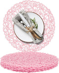 AHHFSMEI Paper Braided Round Placemats Set of 6 Natural Non-Slip Heat Resistant by AHHFSMEI
