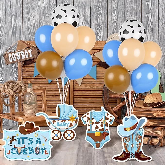 6 Sets Cowboy Baby Shower Balloon Stand Kit - Image 3