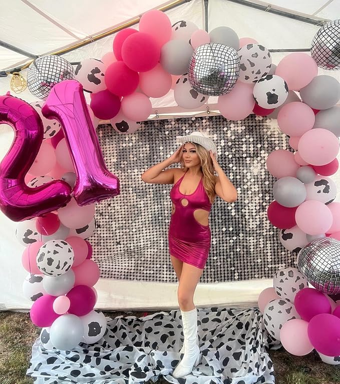 Hot Pink Number 7 Balloon 40 Inch, 7th Birthday Decorations Men Women | Foil - Image 2
