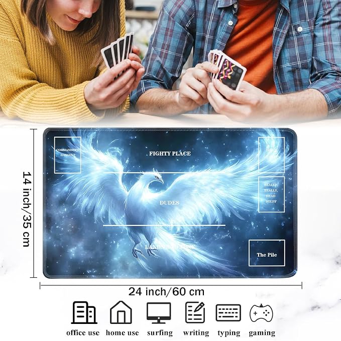 for TCG Playmat with Zones, Non-Slip Rubber Bottom Trading Card Game Mat with - Image 2
