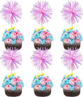 Gyufise 30Pcs Foil Firework Cupcake Toppers Sparkle Tinsel Cake Toppers Tinsel by Gyufise