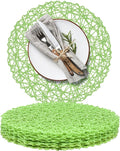 AHHFSMEI Paper Braided Round Placemats Set of 8 Natural Non-Slip Heat Resistant by AHHFSMEI