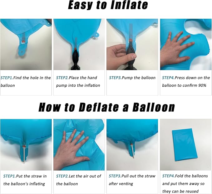 40 in Blue Number Balloon 6 Blue Fluorescent Birthday balloon Number 6 | Helium - Image 3
