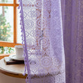 YJ YANJUN Boho Lace Curtains, Light Purple Sheer Panels, 59x72 inch, Pair | by YJYANJUN