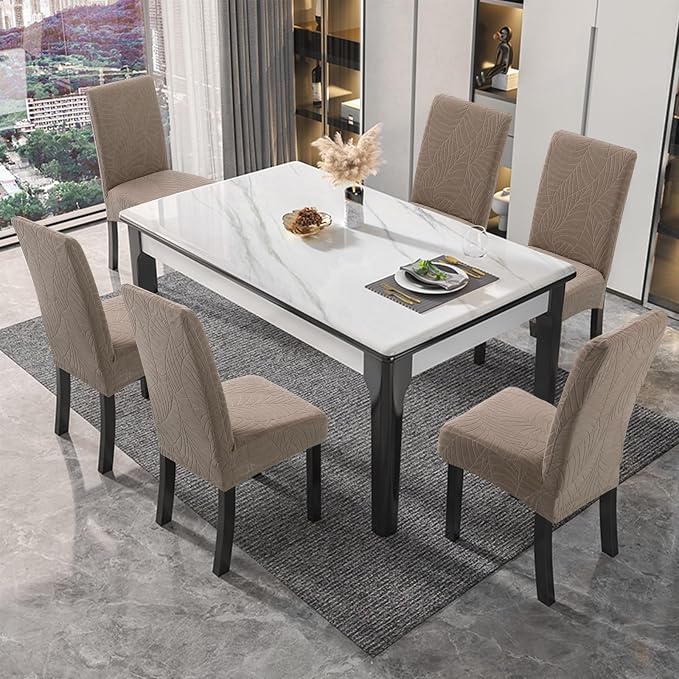 Waterproof Dining Chair Covers Set of 6 Parsons Chair Slipcovers | Double - Image 2