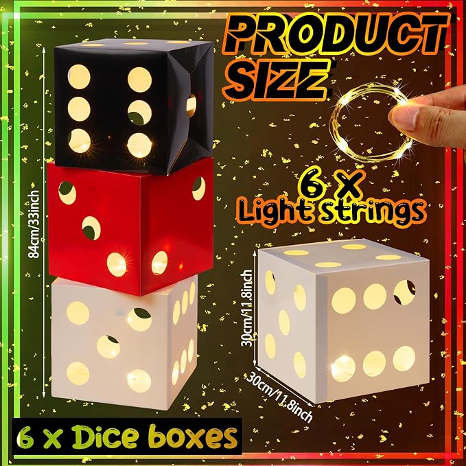 Motipuns 6 Pcs Lighted Dice Party Boxes - Image 2