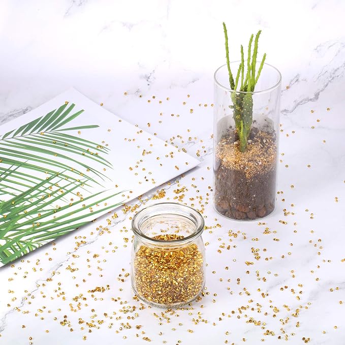 10000 Clear Wedding Table Scatter Confetti Crystals Acrylic Diamonds Rhinestones for Table Centerpiece Decorations Wedding Decorations Bridal Shower Decorations Vase Beads (Gold, 4 MM)