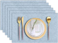 Cloth Placemats Set of 6, Cotton Linen Blend Machine Washable Durable Linen by LANDVIEW