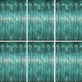 Voircoloria Retro Green Foil Fringe Backdrop Curtains, Birthday Party by Voircoloria