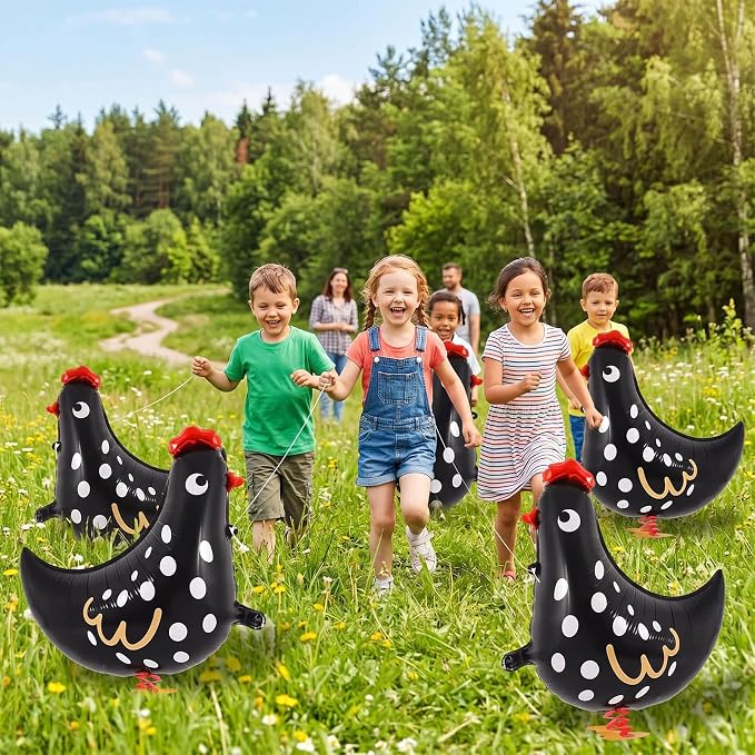 6 Pcs Walking Chicken Balloons, 20 Inch Chickens Foil Balloons - Image 3