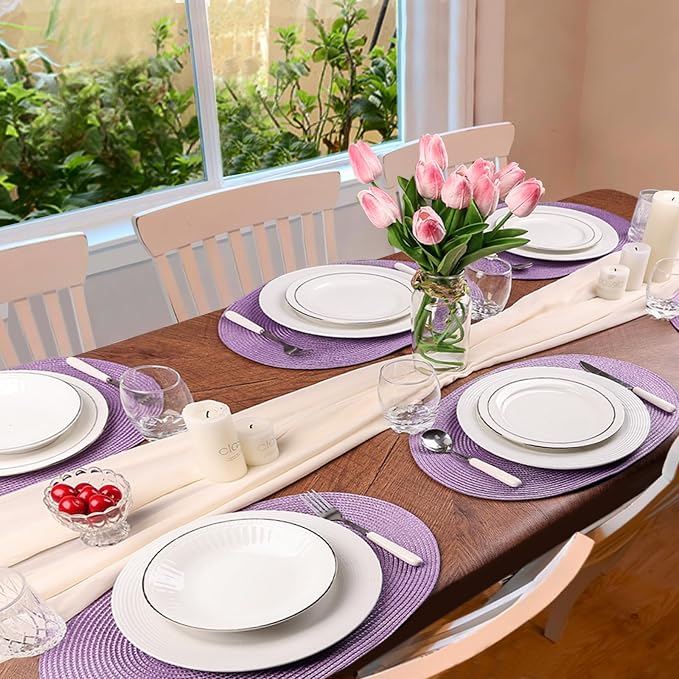 AHHFSMEI Placemats Set of 4 for Dining Table Washable Woven Non-Slip 18x12 - Image 6