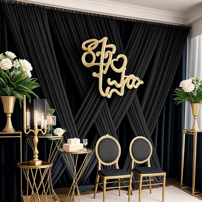 10×14ft Wrinkle Free Black Backdrop Curtain - Image 5